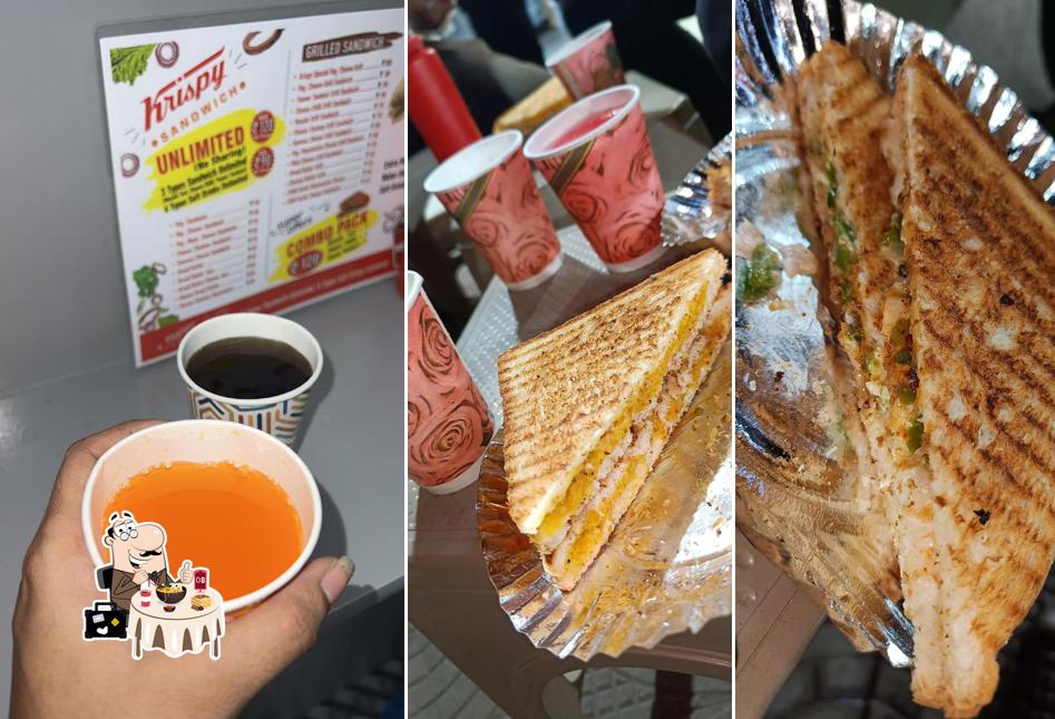 Food at Krispy Sandwich - Unlimited Sandwich & SoftDrinks