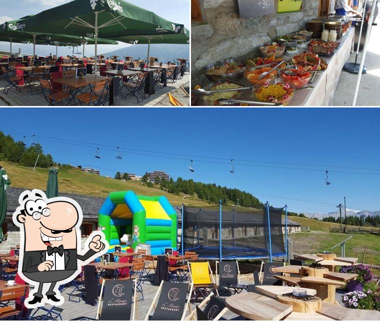 Questa è la immagine che presenta la interni e cibo di Restaurant L'Alpage
