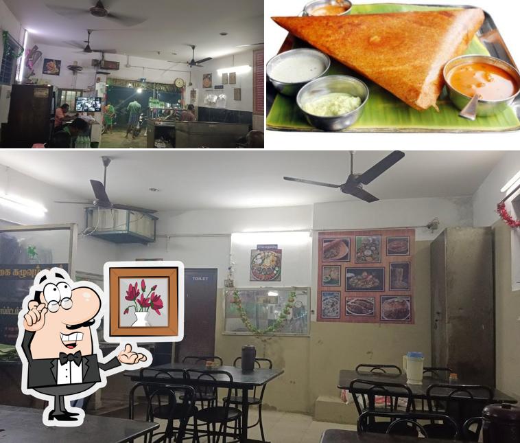 Check out the photo displaying interior and food at Sri Kuppanna Hotel A/c
