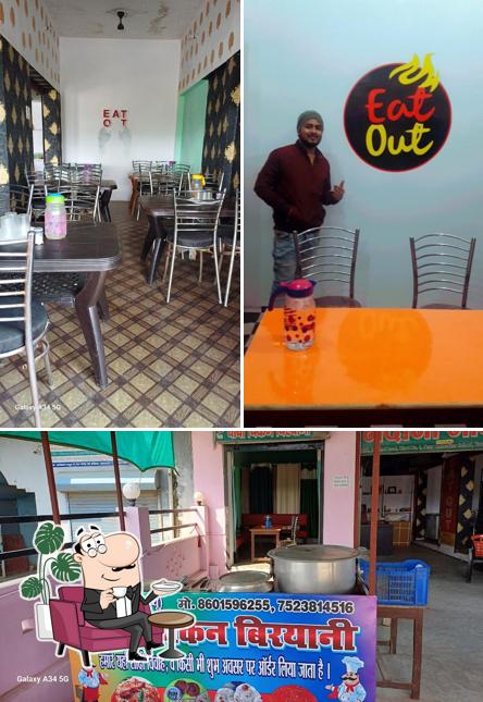 Take a seat at one of the tables at Baba Biryani House