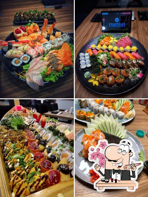 Rolos de sushi são disponibilizados no Kamisama Japanese Food