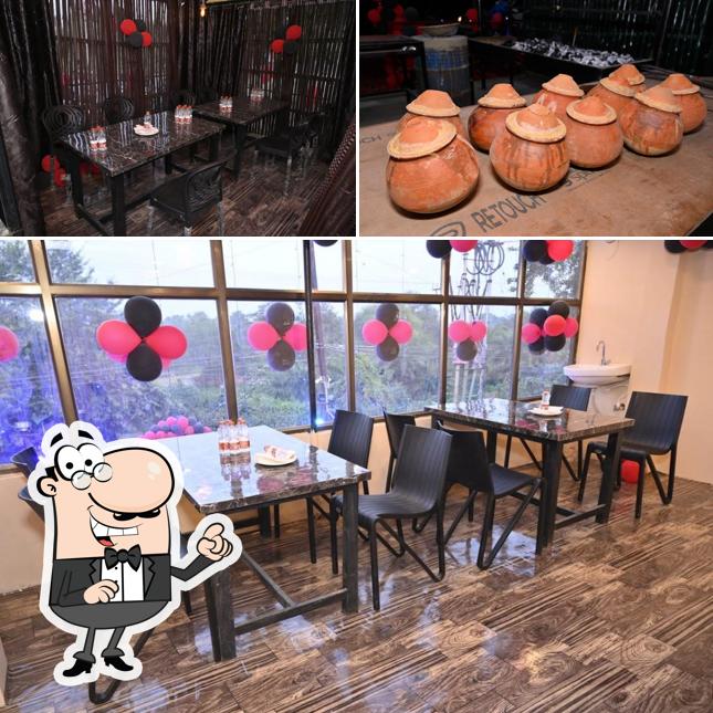The picture of interior and food at Handi -E- Champaran Delights