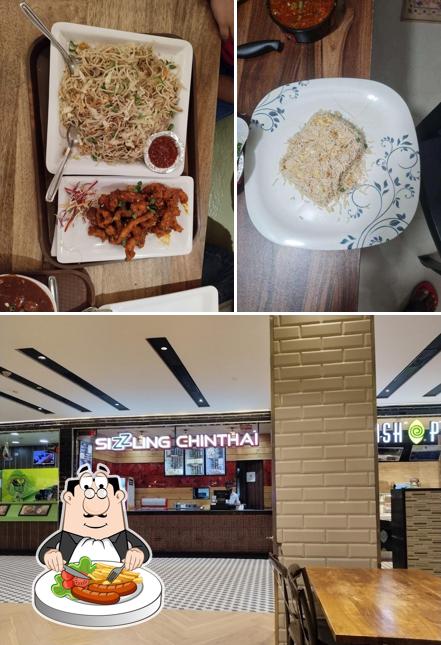 Among different things one can find food and interior at Sizzling Chinthai