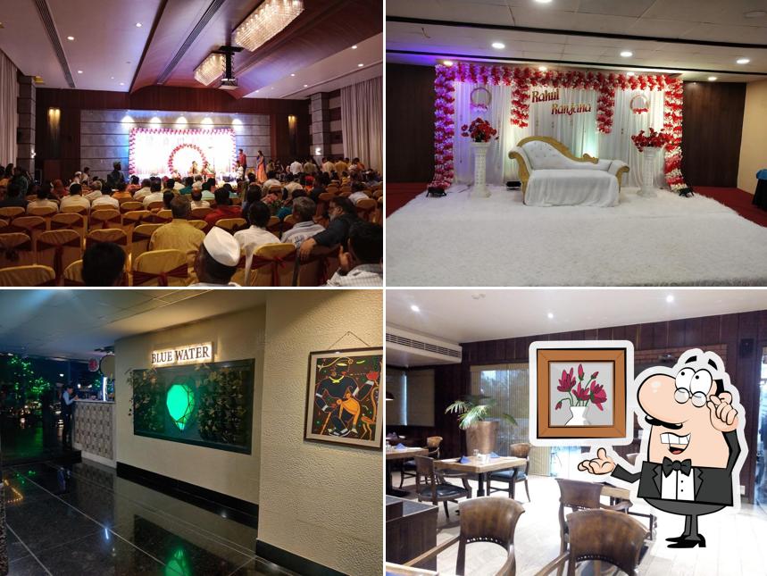 The interior of Blue Water Multi Cuisine Restaurant