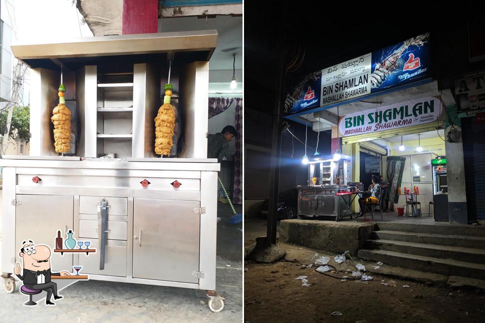 Take a seat at one of the tables at BIN SHAMLAN MASHALLAH SHAWARMA