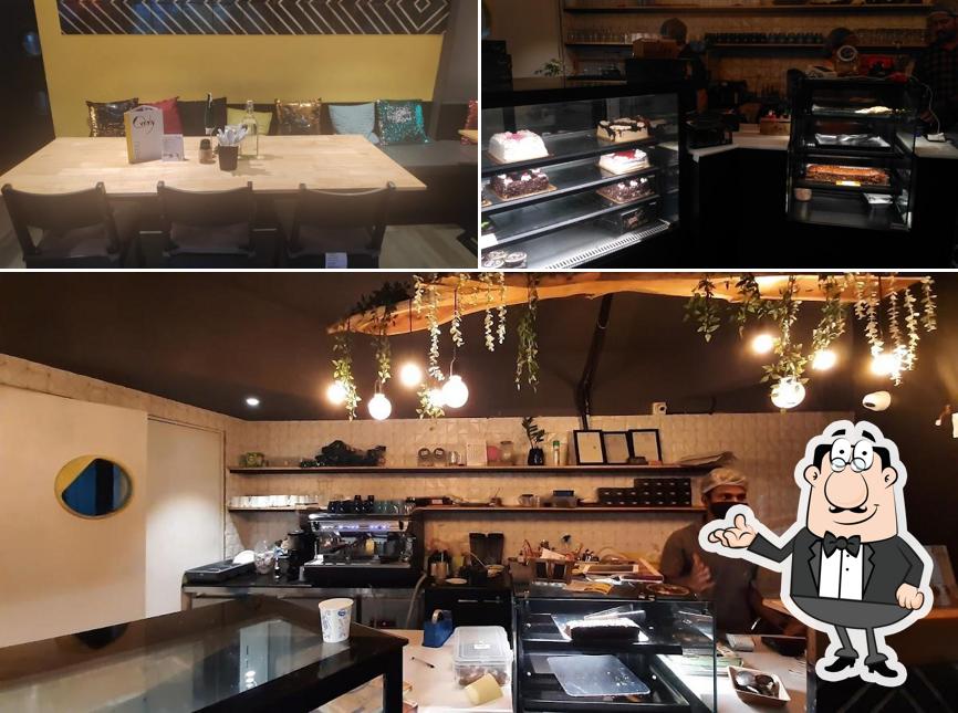 The restaurant's interior and food