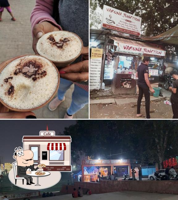 Among different things one can find exterior and beverage at Varuna Junction