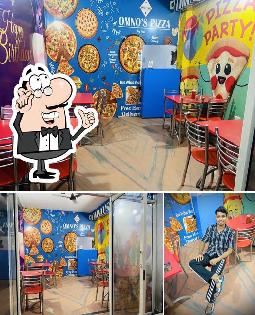 The interior of Omnos pizza