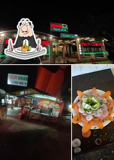 Among various things one can find food and exterior at HOTEL REAL GARDEN PURE VEG