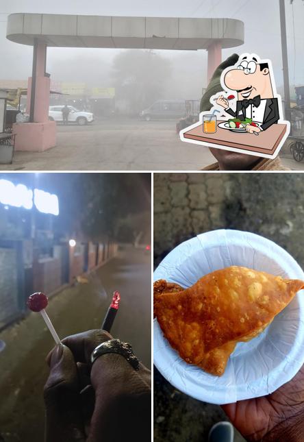 The image of food and exterior at Jain Kachori Center
