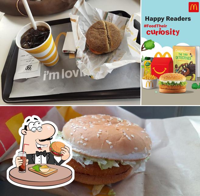 Order a burger at McDonald's