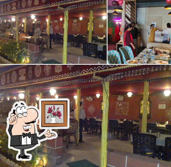 The interior of Angeethi Restaurant