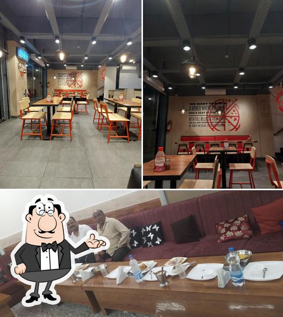 The interior of Pizza Hut Civil Lines, Bijnor