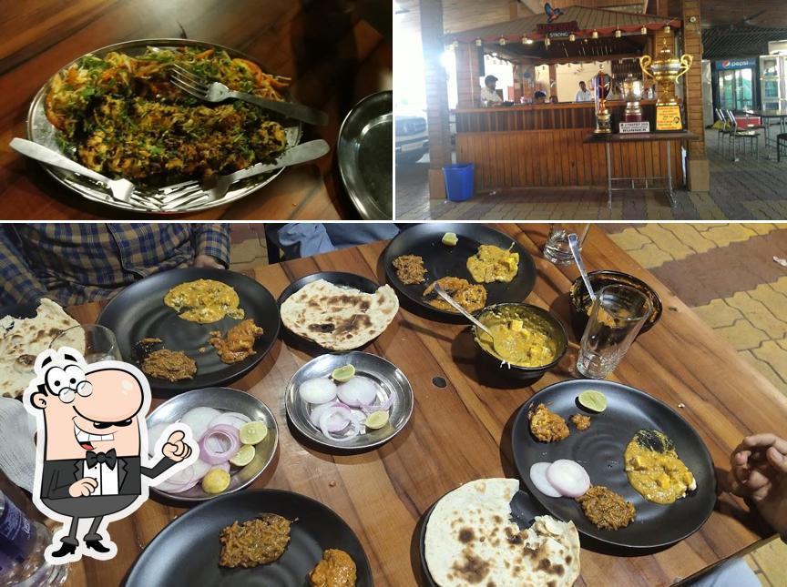 This is the image displaying interior and food at Hotel Rukhmini