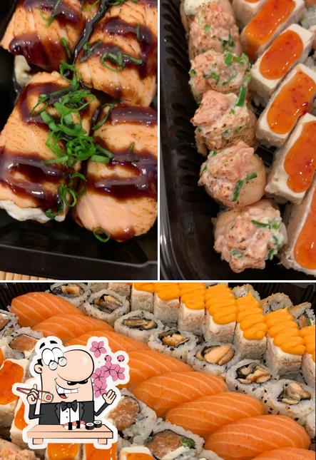 Rolos de sushi são disponibilizados no sushi mineiro cidade nova