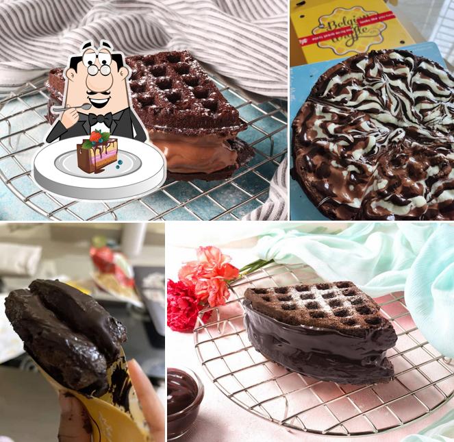 Chocolate cake at The Belgian Waffle Co