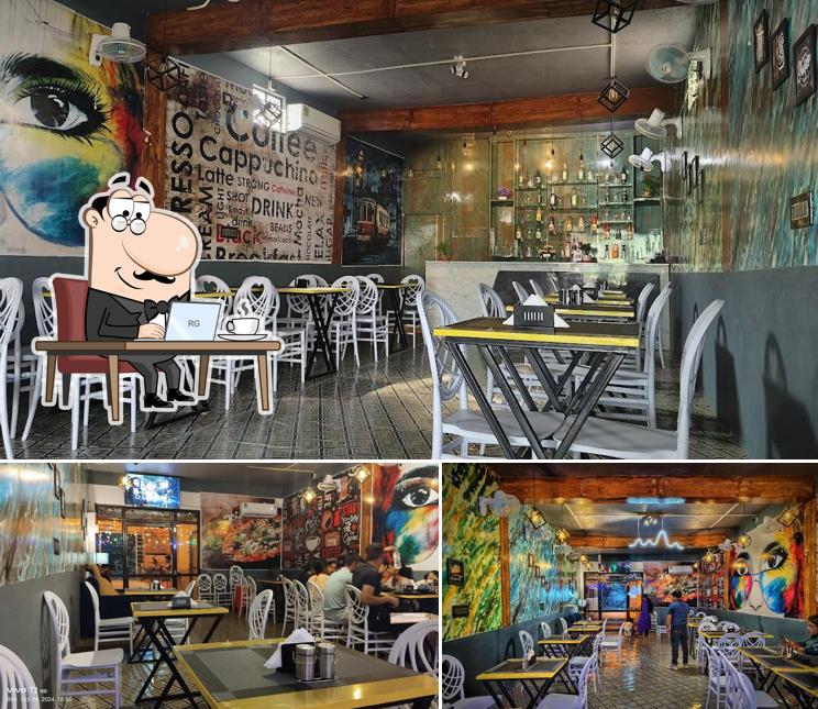 The interior of CAFE ADDA & FAMILY RESTAURANT