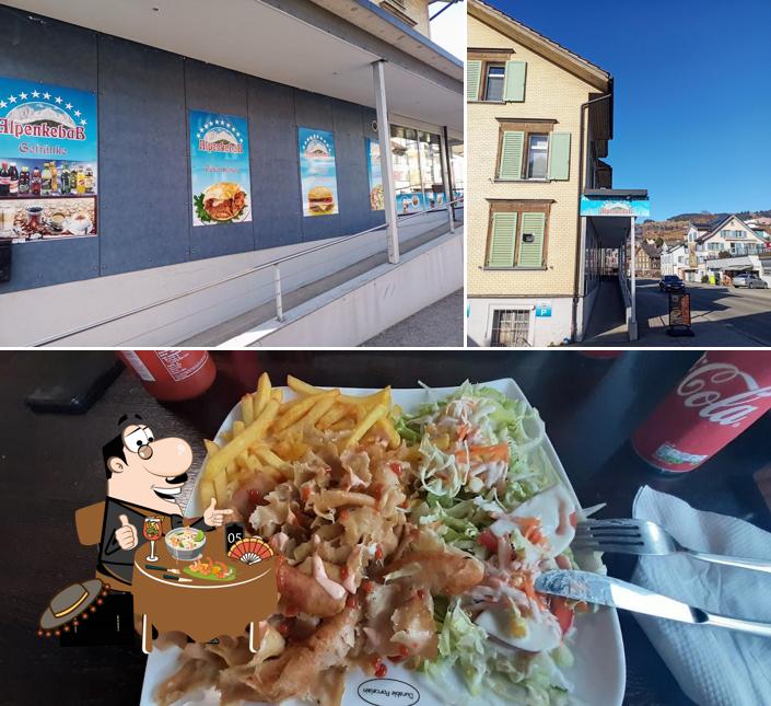 La cibo e esterno del ristorante