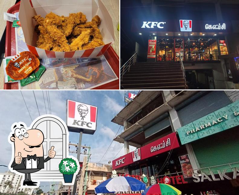 KFC is distinguished by exterior and food