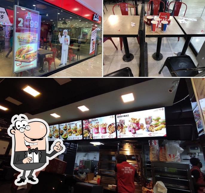 Take a seat at one of the tables at KFC