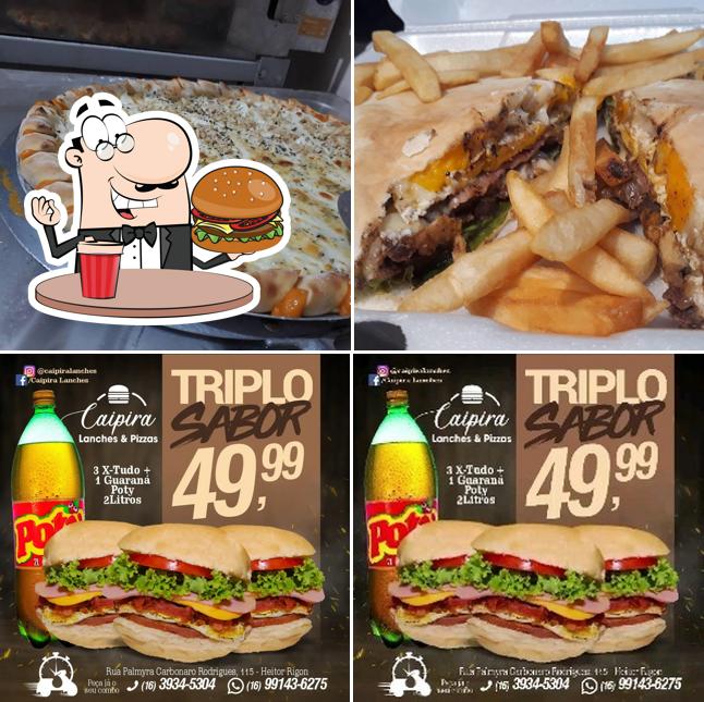 Hambúrguer em Caipira Lanches e pizzas