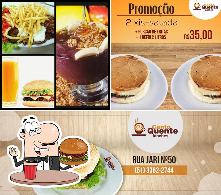 Experimente um hambúrguer no Canto Quente Lanches