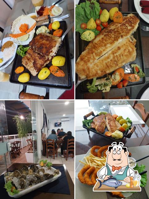 Salmão grelhado em Brasileirinho Beach Restaurante