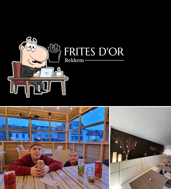 Installez-vous à l'une des tables de Frites D’or Rekkem