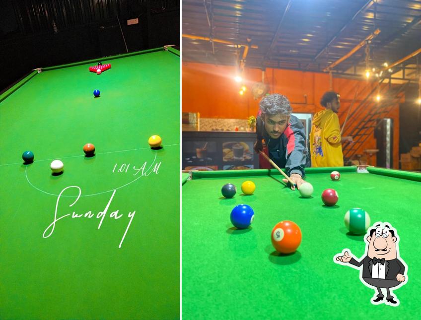 The interior of Night Walkers Snooker club & cafe