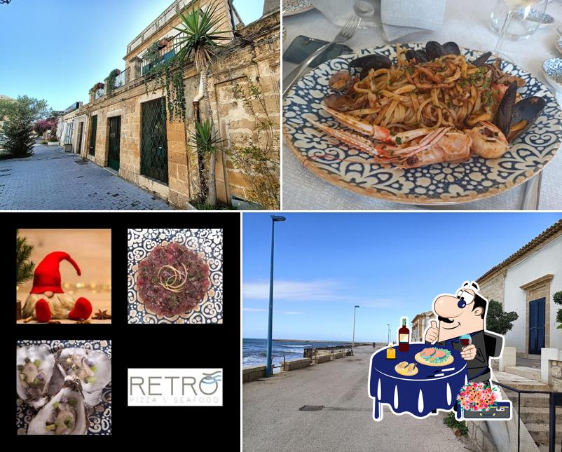 Retrò serve un'ampia varietà di piatti di mare