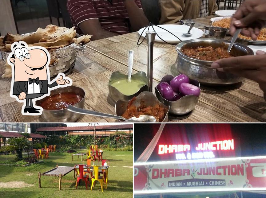 Take a seat at one of the tables at Dhaba Junction