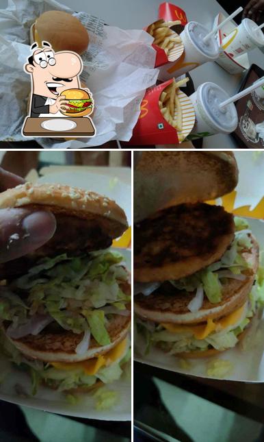 Order a burger at McDonald's