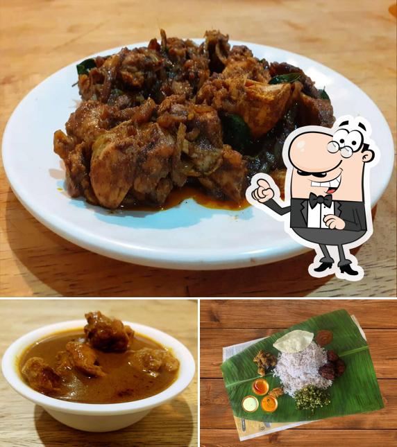 Among various things one can find interior and food at Amma Restaurant