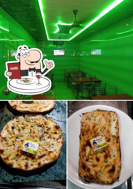 The image of food and interior at Amritsarii Kulcha