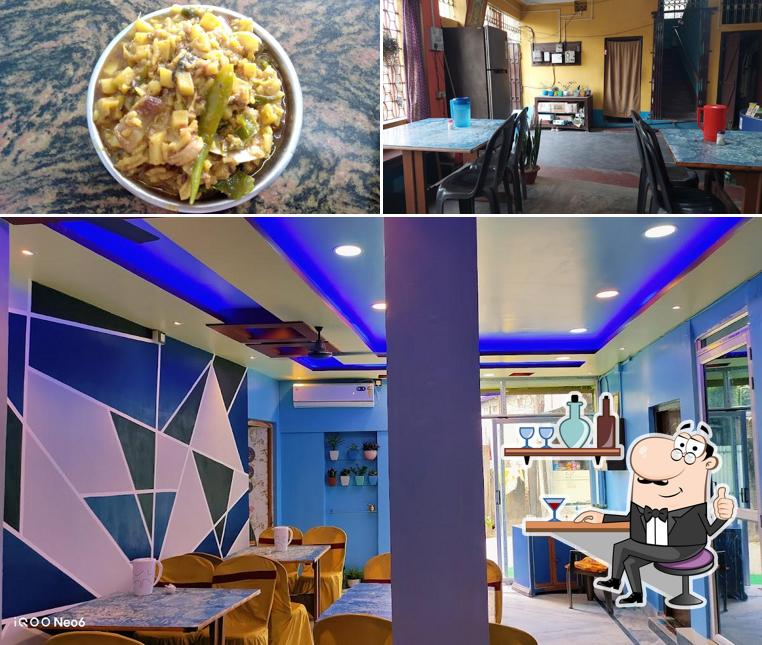 This is the image depicting interior and food at POPULAR HOTEL