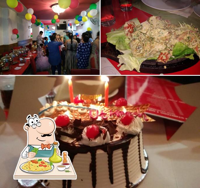 Take a look at the picture depicting food and interior at Roti The Grill