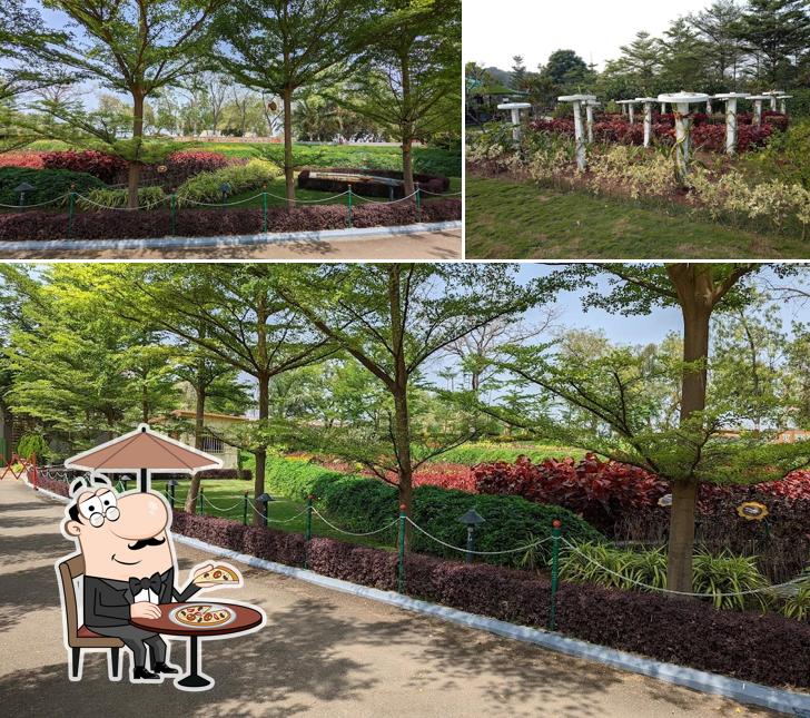 Enjoy the view at the outside area of Ekta tribal cafe