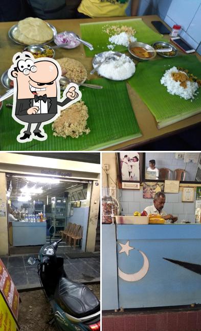 Take a look at the picture depicting interior and food at Taj