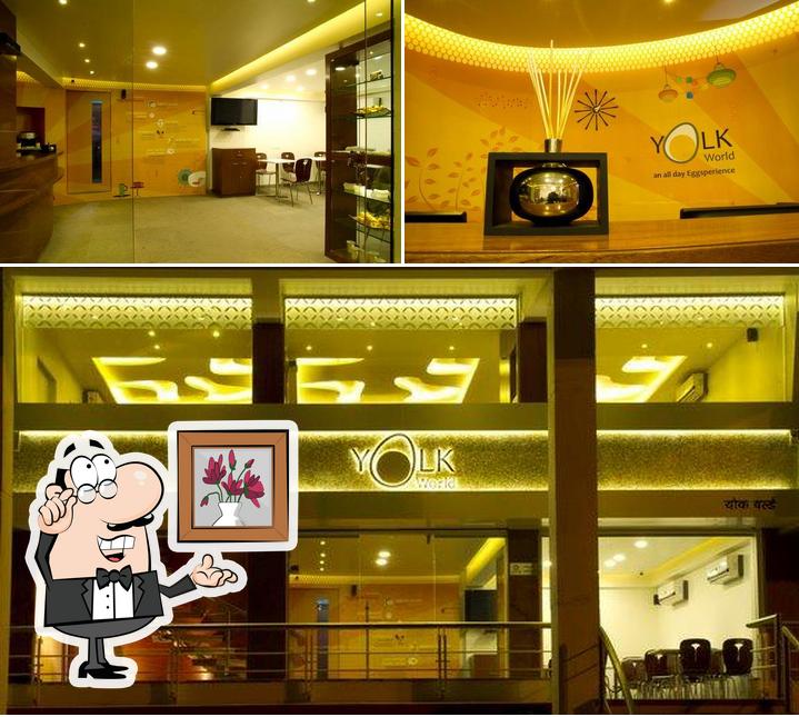 The photo of interior and exterior at yolk world