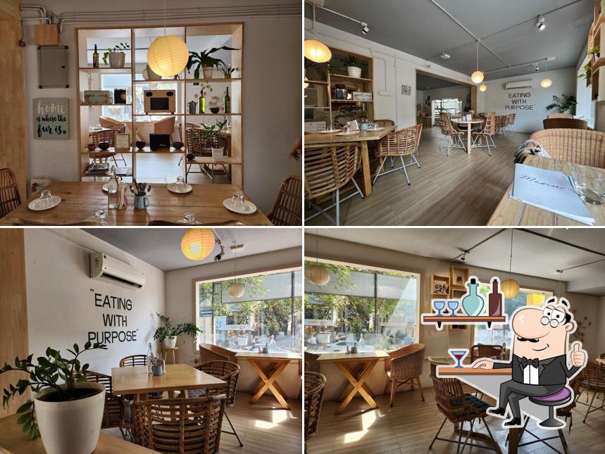 Take a seat at one of the tables at Mearth