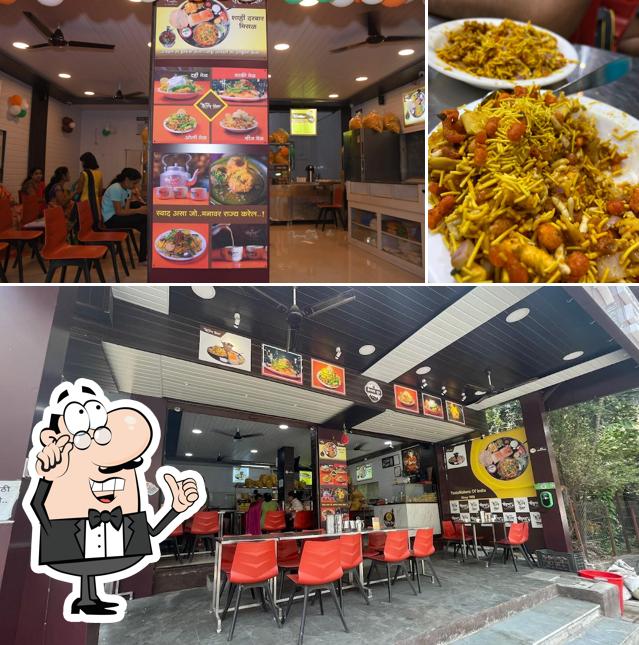 The image of (kailas Misal )SARDAR KHARADE SADAN’s interior and food