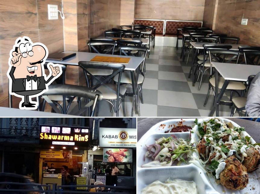 The restaurant's interior and food