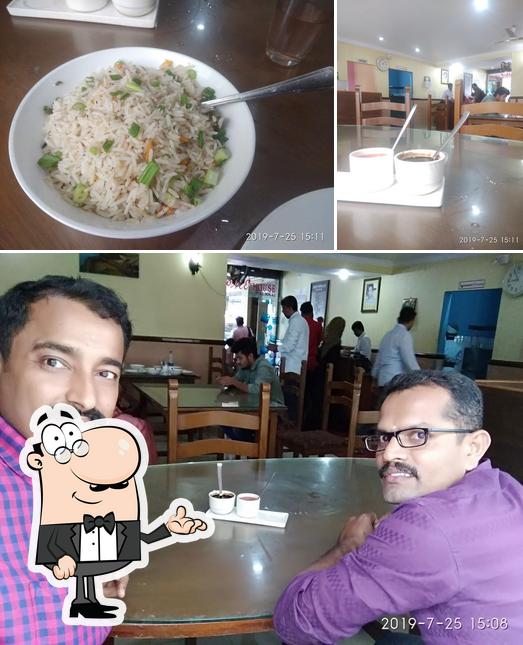 Take a look at the picture depicting interior and food at Indian coffee house