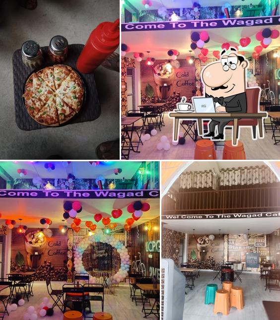 Take a look at the photo depicting interior and food at The wagad cafe