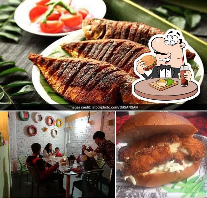 Get a burger at Green Hill Restaurant