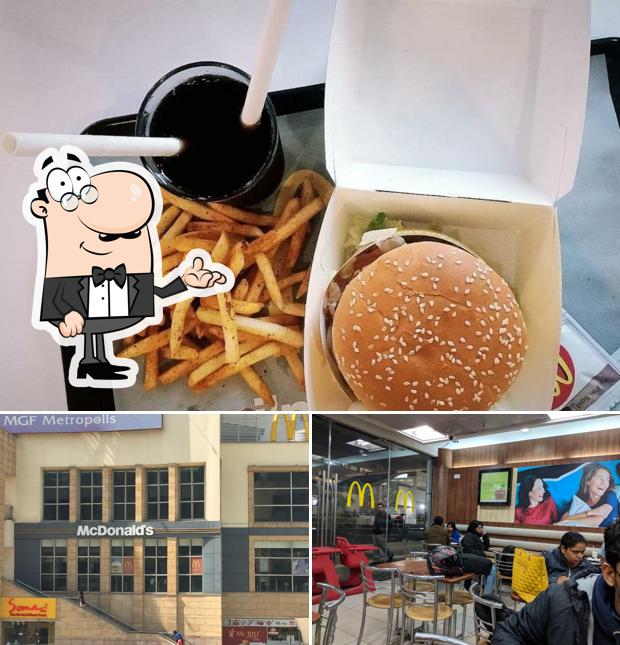 The picture of interior and fries at McDonald's