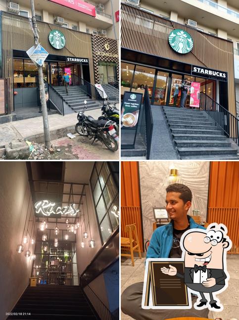 The exterior of Starbucks