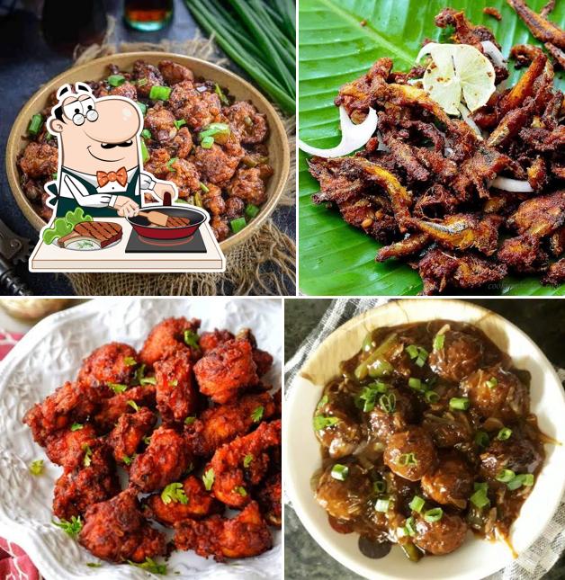 Pick meat dishes at Praveen Chinese fast food