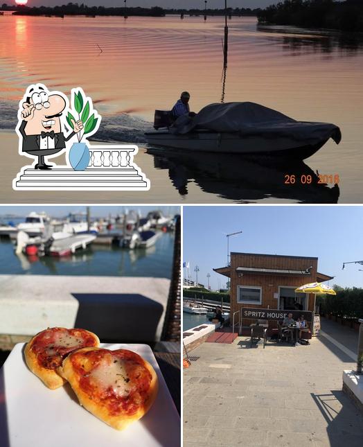 Questa è la foto che mostra la esterno e pizza di Spritz House