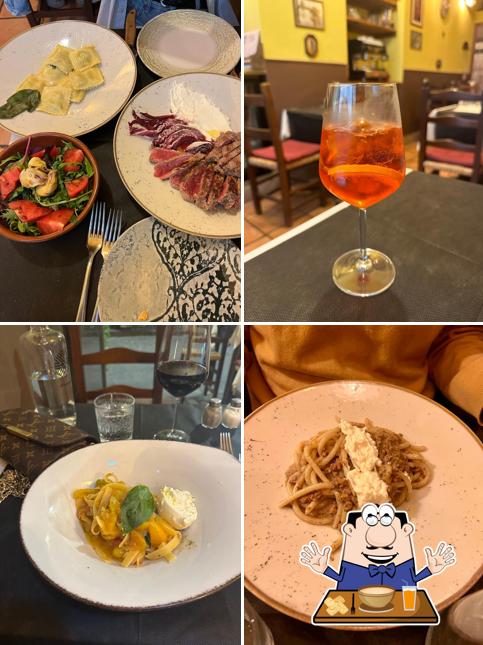 Cibo al Osteria cacio e vino all'antico Borgo